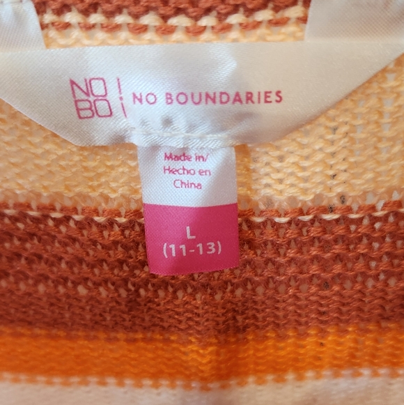 No Boundaries Striped Crochet Tank Top in Rust, Orange & Cream - Picture 3 of 4